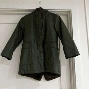 Zara girl Insulates faux fur rain jacket.
